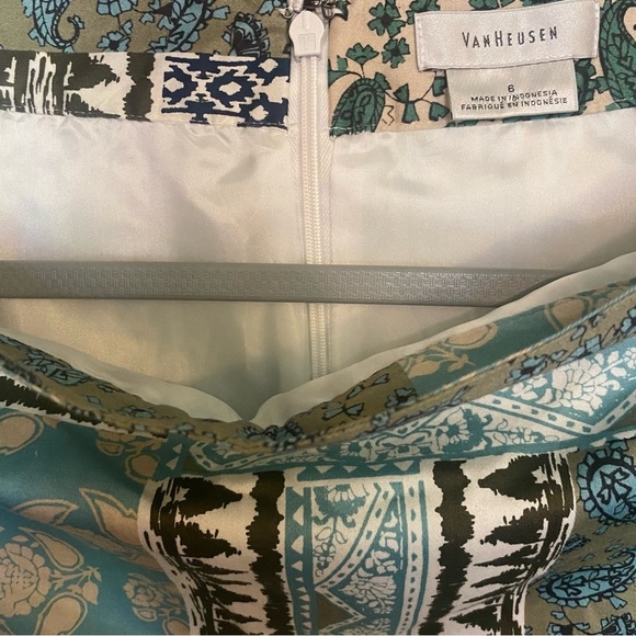 Van Heusen Women’s Boho Bohemian Aztec Geometric Patterned Zip Up Skirt Sz 6 - Picture 3 of 3